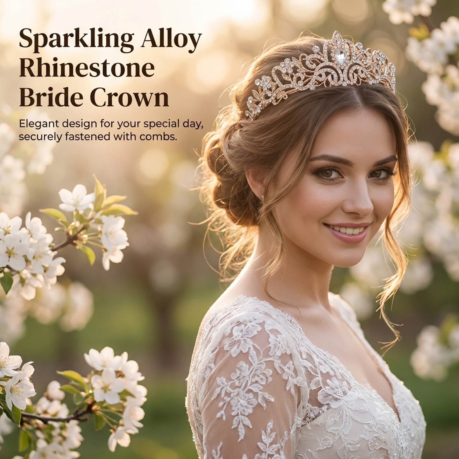 Women'S Accessories And Jewelry - Elegant Bridal Crown Sparkly Rhinestone Tiaras