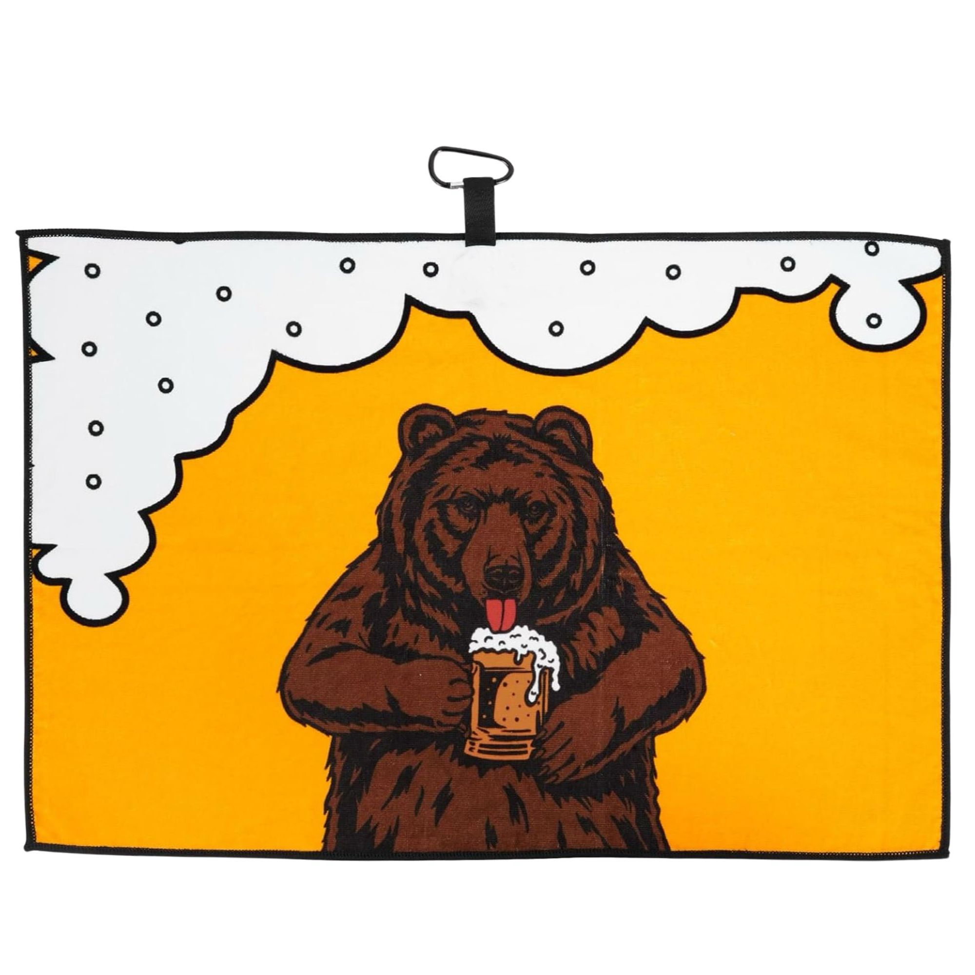 Women'S Golf Accessories - Brown bear Golf Towel Orange and