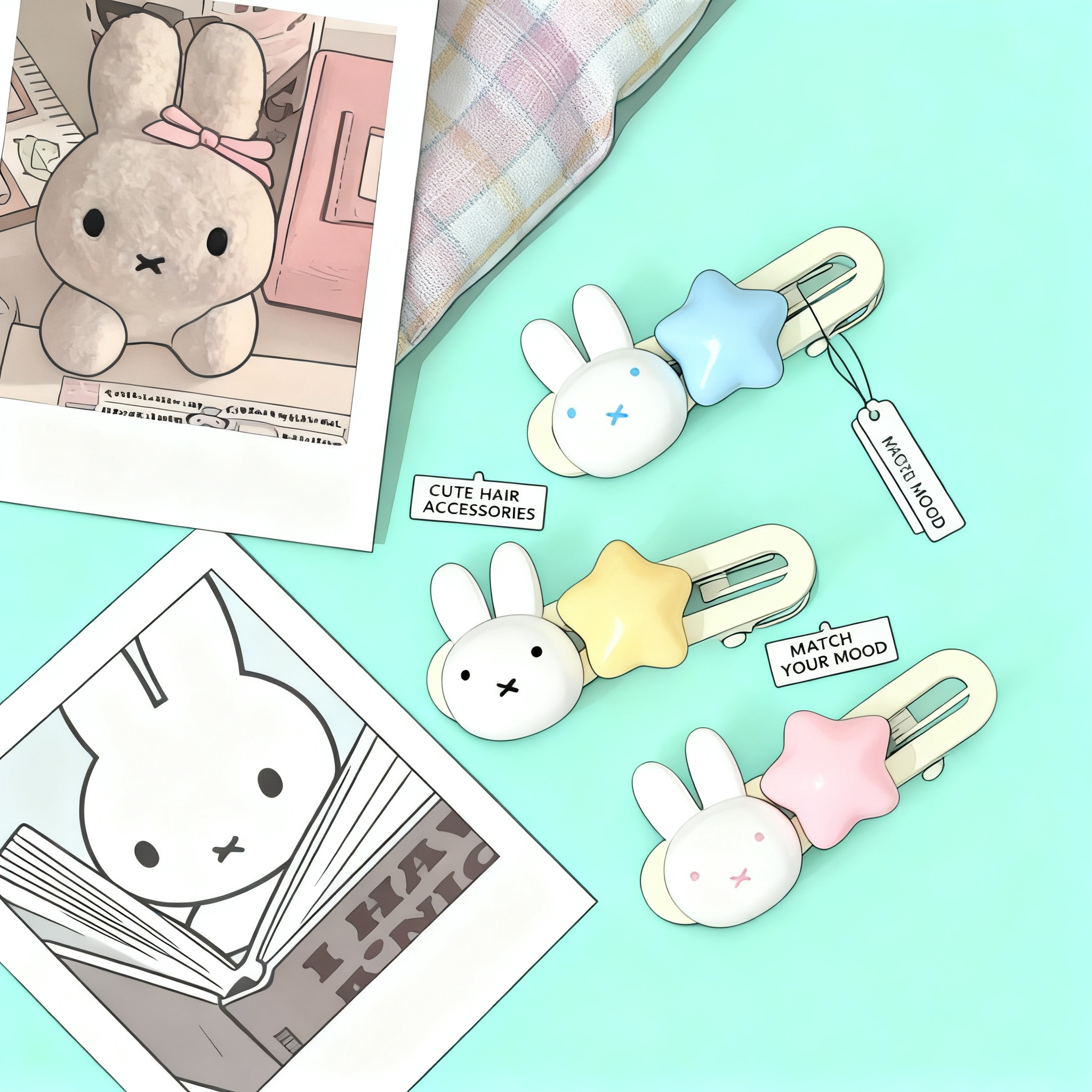 Women'S Accessories List - Miffy Star Hair Clip Kawaii Duckbill