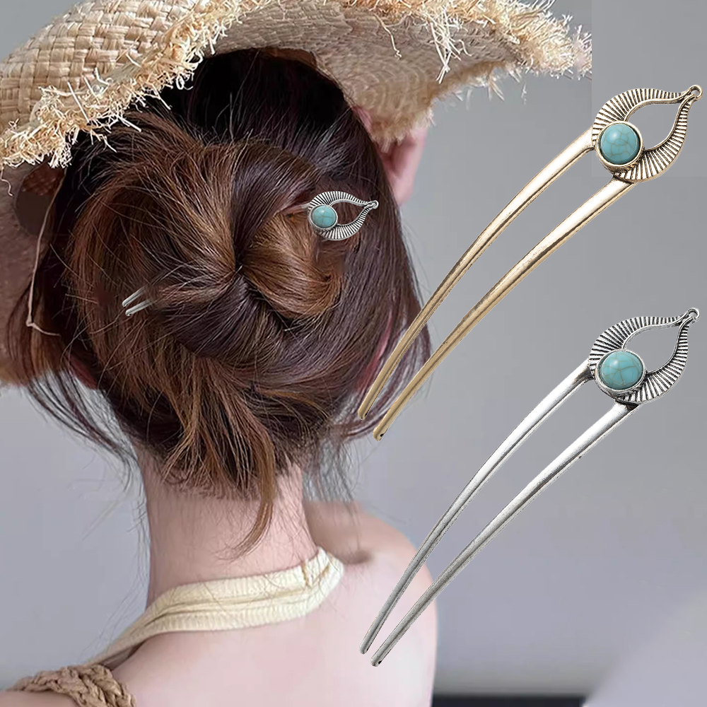 Women Accessories Egypt - Egypt Turquoise U Shape Hair Fork