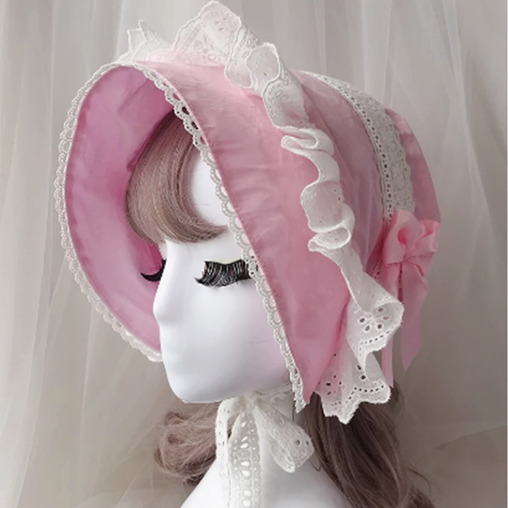 Women'S Victorian Era Accessories - Cute Women Lolita Bonnet Vintage Victorian