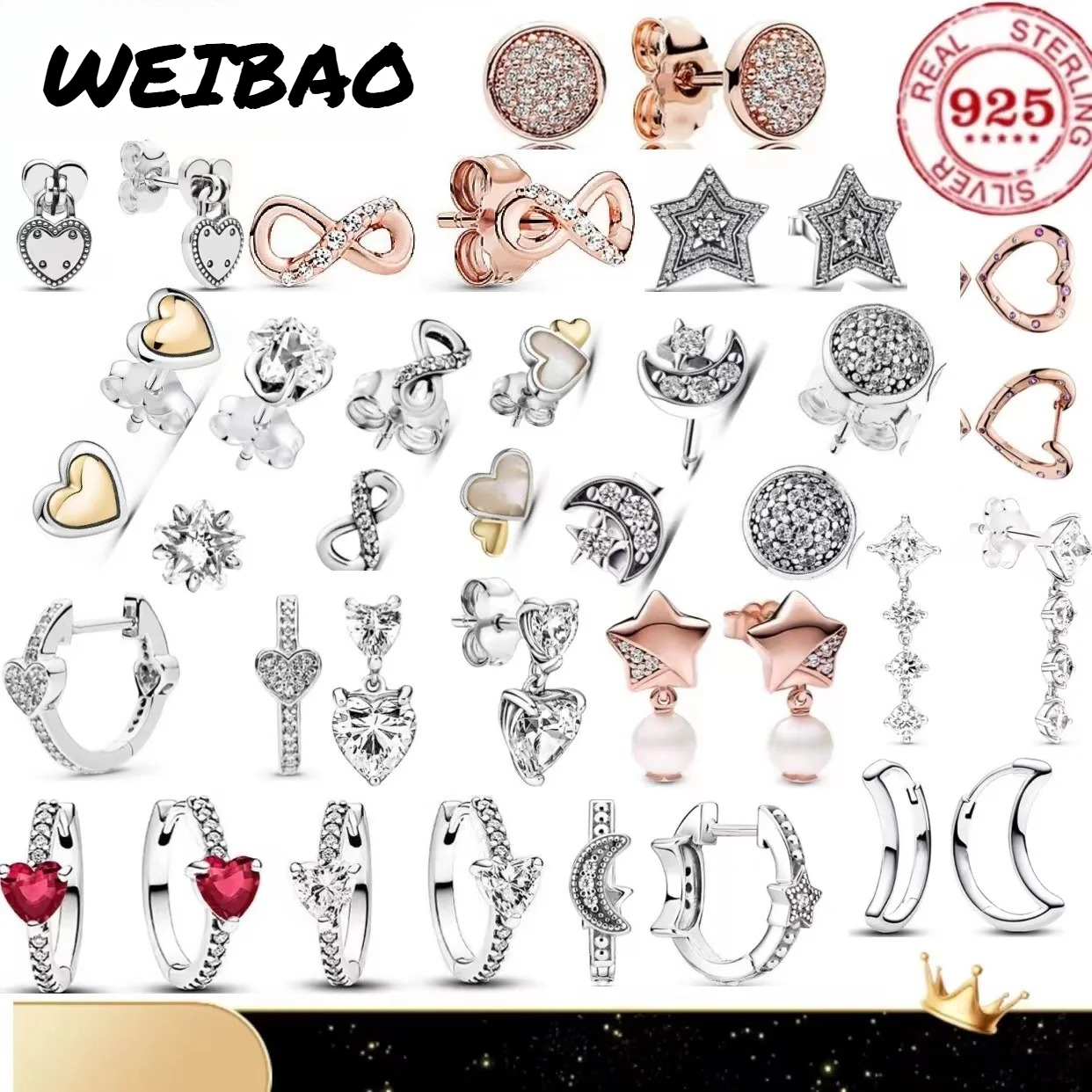 Women'S Accessories And Jewelry - Classic 100%925 pure silver star moon