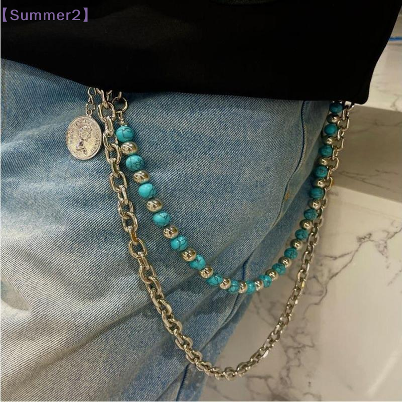 Women'S Jeans Accessories Chain - 【Xia2】Punk Metal Fashion Waist Chain Jeans