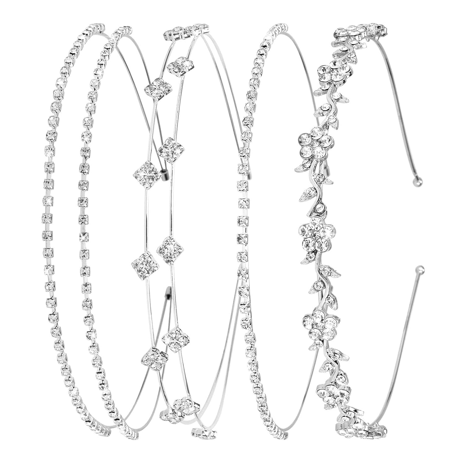 Women Accessories Set - 4 Pcs Rhinestone Headband Set for