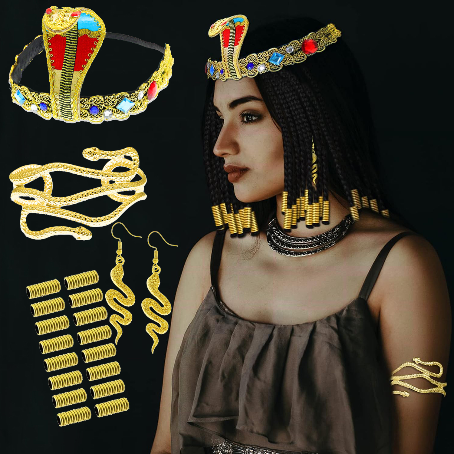 Women'S Egyptian Accessories - Egyptian Cleopatra Costume Accessories Snake Headpiece