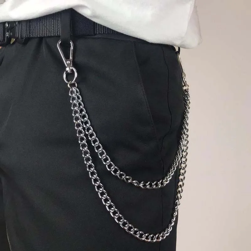 Women'S Jeans Accessories Chain - Punk Metal Double Layered Pants Chain