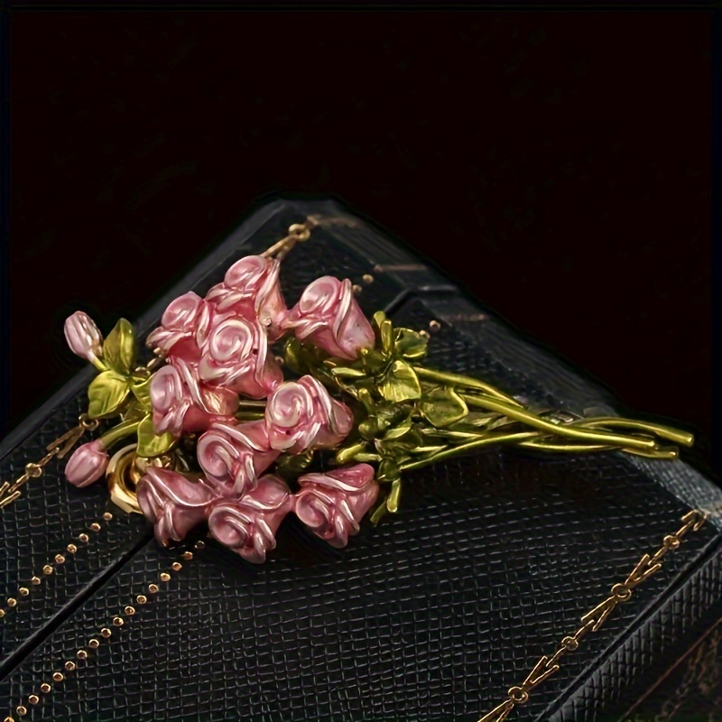 Elegant Pink Rose Bouquet Broo – обзор и цена Women Accessories Bouquet