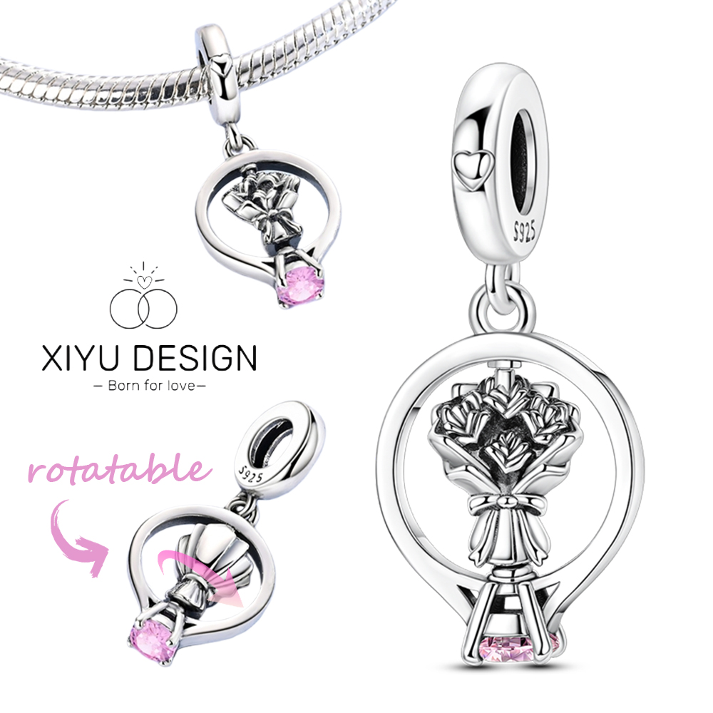 925 Silver Charm Bead Rotatabl – обзор и цена Women Accessories Bouquet