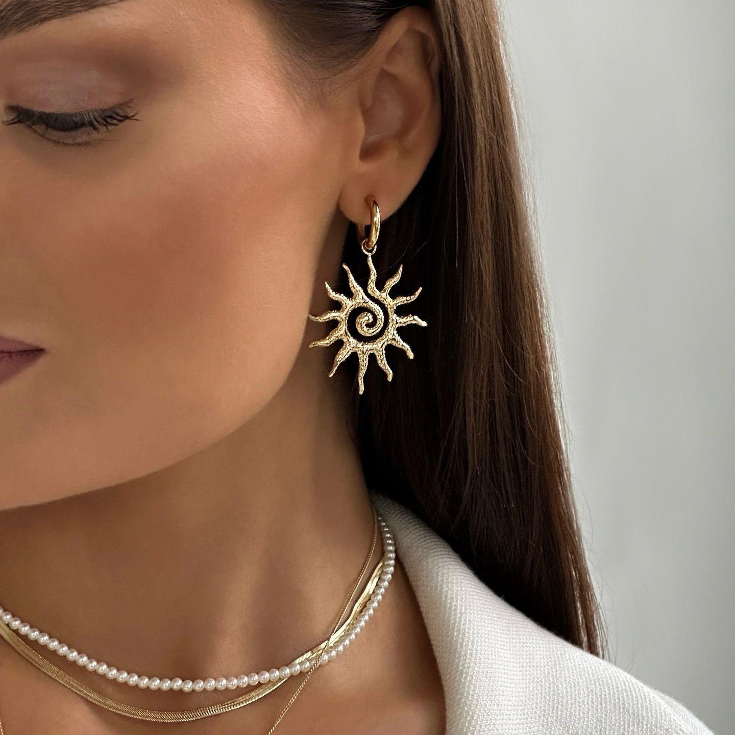 Sunflower Earrings Light Luxur – обзор и цена Women'S Accessories Online Shopping