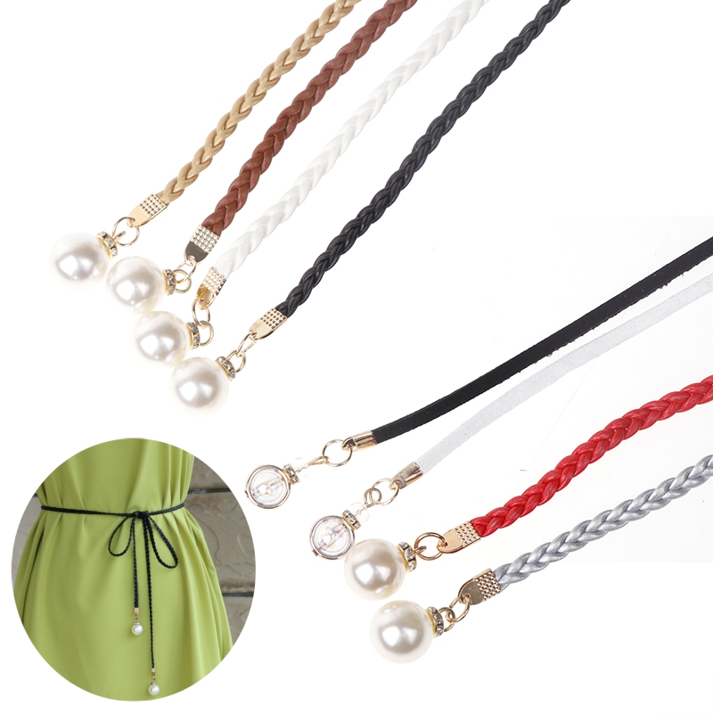 Retro PU Braided Pearl Belt Wa – обзор и цена Women'S Jeans Accessories Chain