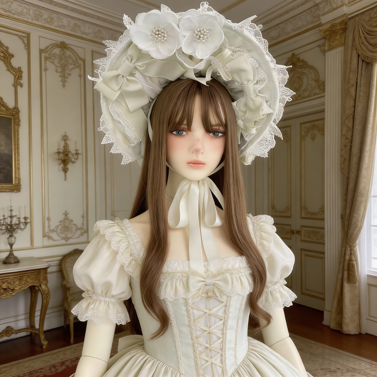 Victorian Lace Bonnet Hat Head – обзор и цена Women'S Victorian Era Accessories