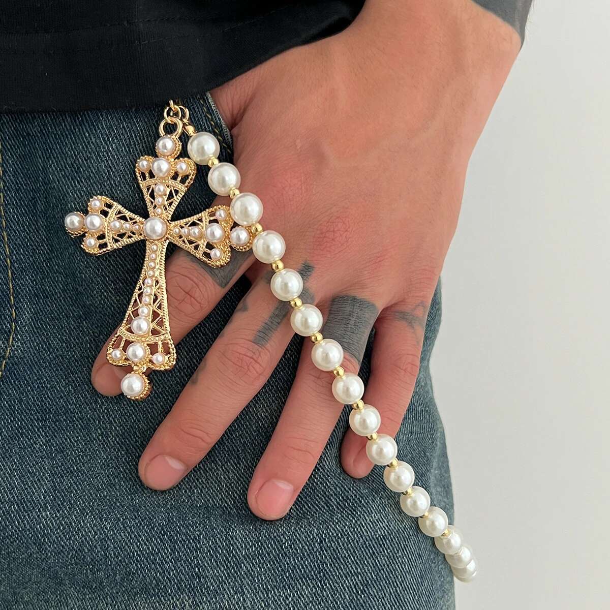 KunJoe Hip Hop Big Jesus Cross – обзор и цена Women'S Jeans Accessories Chain