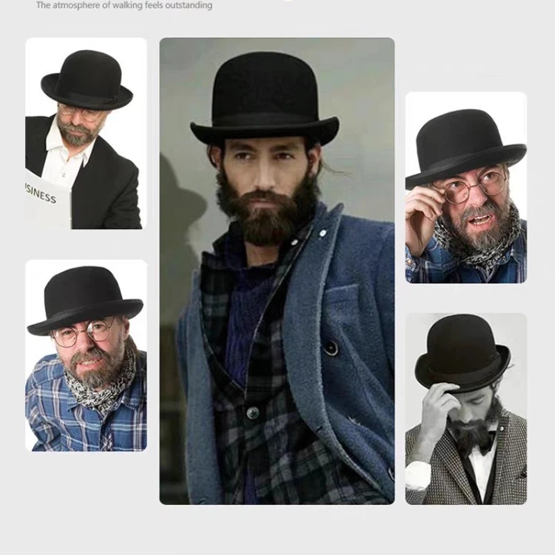 100% Wool Bowler Hat for Men B – обзор и цена Women'S Victorian Era Accessories