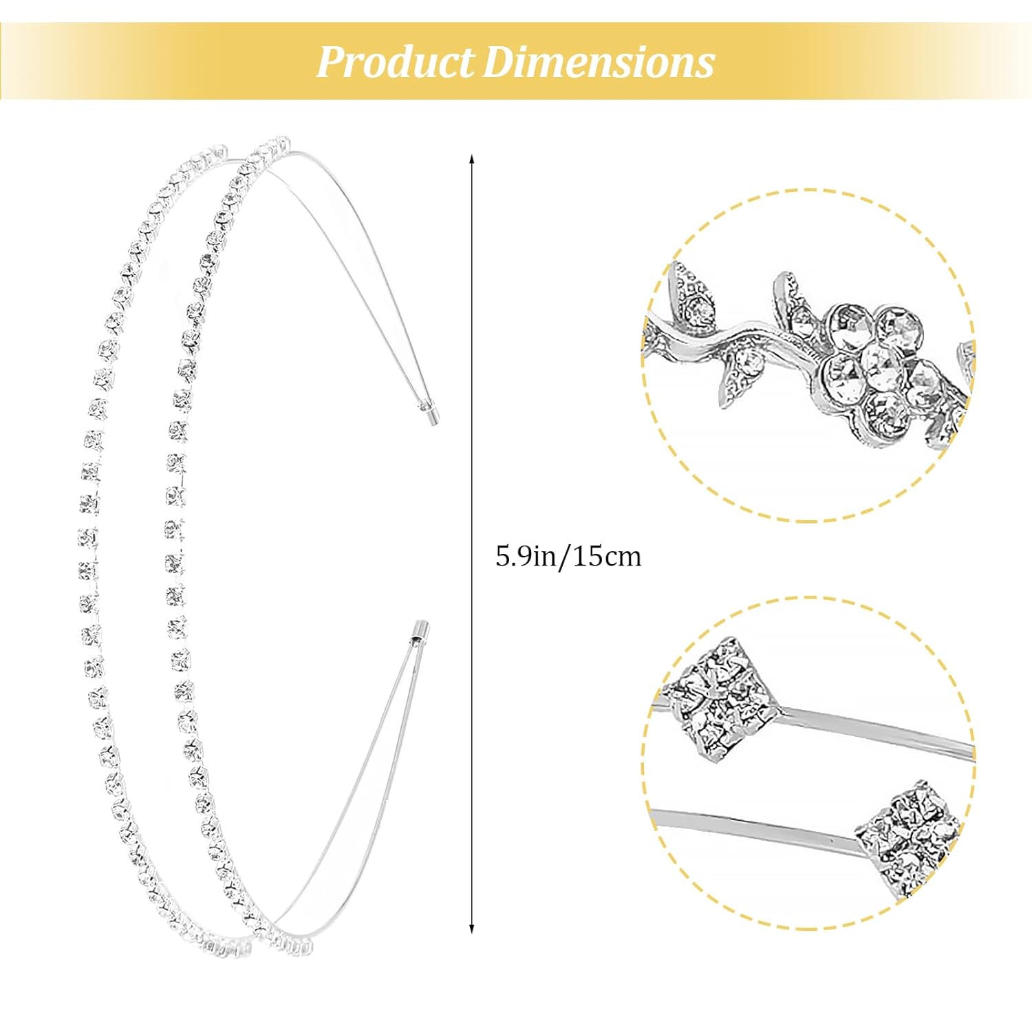 4 Pcs Rhinestone Headband Set  – обзор и цена Women Accessories Set