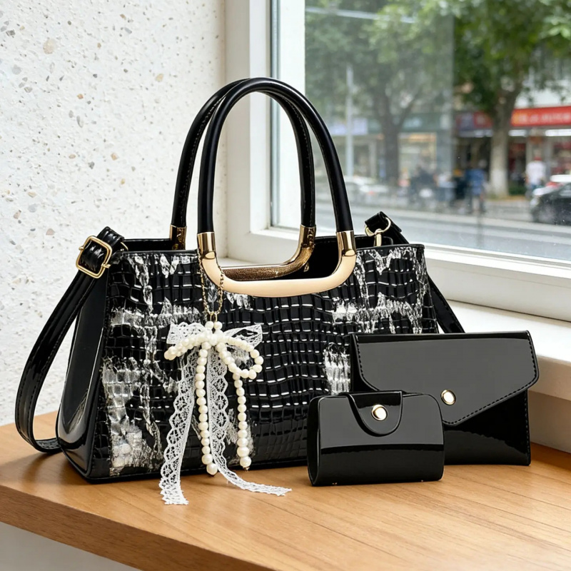 Women's Handbag Set, Crocodile – обзор и цена Women Accessories Set