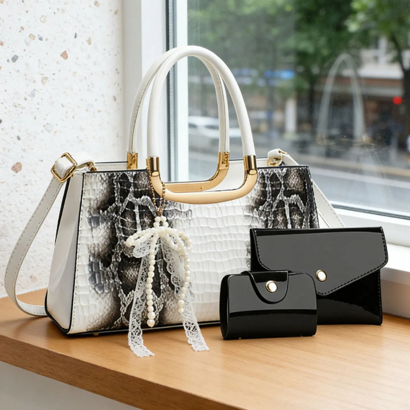 Women's Handbag Set, Crocodile – обзор и цена Women Accessories Set