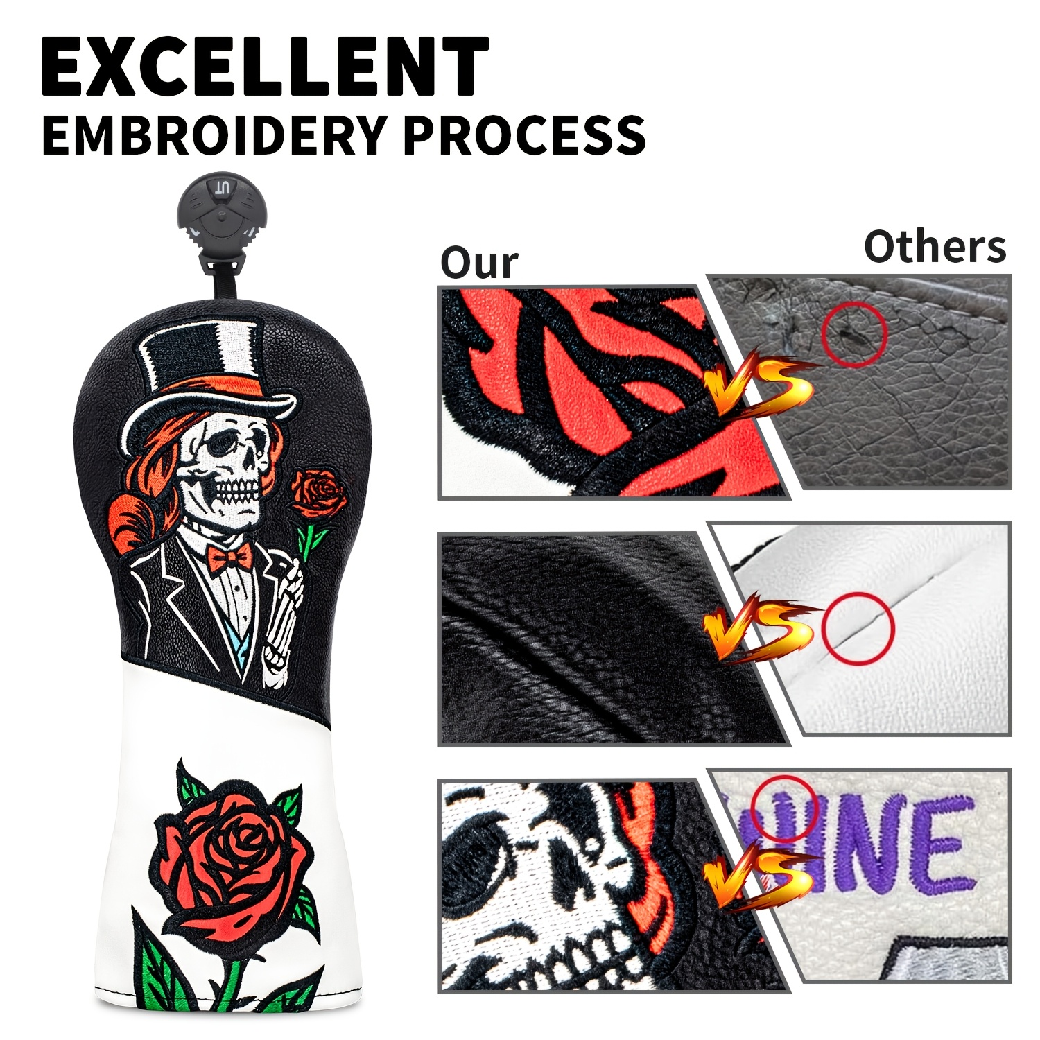 1pc/3pcs Top Hat Skull Rose Pa – обзор и цена Women'S Golf Accessories