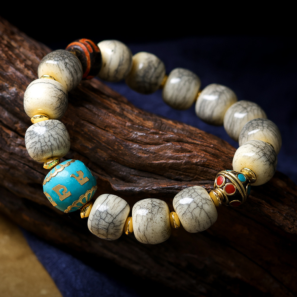 Cracked Yak Bone Barrel Bead B – обзор и цена Women Accessories Nepal